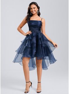 JJ's House Sequins Appliques Lace Organza Straight Fall Spring Summer Ball-Gown/Princess General Plus Back Zip Vintage Little Black Dresses Sweet & Flow High Low Elegant Tiered Prom Coquette Dark Navy Height:5.8ft（176cm） Bust:32in（82cm）Waist:24in（61cm）Hips:35in（89cm. #JJ's House #Sequins #AppliquesLace #Organza #Straight #Fall #Spring #Summer #BallGownPrincess #General #Plus #BackZip #Vintage #LittleBlackDresses #Sweet&Flow #HighLow #Elegant #TieredProm #Coquette #DarkNavy Dresses For Dances Middle School, Winter Formal Dresses For Teens, Middle School Formal Dresses, Prom Coquette, Blue Grad Dresses, Formal Dresses Knee Length, Winter Ball Dresses, Plus Size Homecoming Dresses, School Formal Dresses