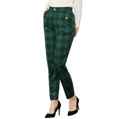 Retro and classic, this pant style with softly plaid fabric and elastic waist. Rich plaid patterning gives this long pant that classic, elegant look. Perfectly pair with tops and casual shoes for a vintage and fashion look. A classic plaid motif adds timeless sophistication to a long pants with an easy design. Occasion: Casual, Street, Dating,Party, Weekend, Gathering, Holiday,Daily Wear, etc. Measurement (in inches) International Size----------Waist Girth----------Hip Girth XS------------------ Tartan Plaid Pants, Dickies Women, Plaid Trousers, Easy Design, Loose Trousers, Work Trousers, Long Trousers, Twill Pants, Plaid Fabric