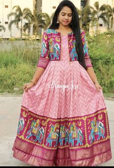 Long Frock Models, Long Frocks For Women, डिजाइनर कपड़े, Frocks And Gowns, Printed Anarkali