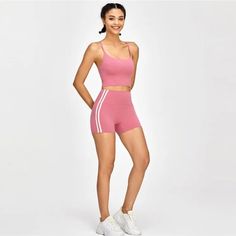 Stride Shorts. A comfortable fit with a sporty look for workouts, yoga or just hanging out. Feel comfortable and look great. Waist Type: HighMaterial: Lycra, Spandex Workouts Yoga, Sporty Look, Dress Pant, Workout Leggings, Workout Tops, Workout Shorts, Hanging Out, Looks Great, Sports Bra