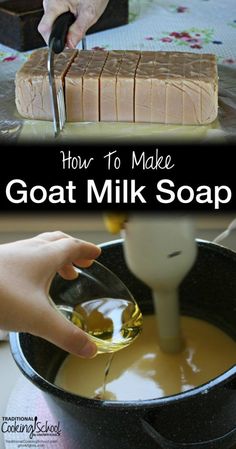 how to make goat milk soap in a cast iron skillet and then pouring it into a bowl