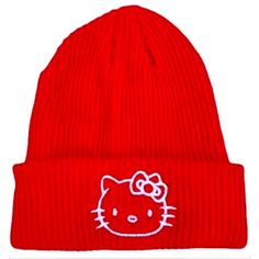 New Hello Kitty Beanie Hat, Color Red. Gorra Roja Casual Red Beanie One Size, Red Beanie Hat, One Size Fits Most, Red Adjustable Casual Beanie, Trendy Cat Design Hats With One Size Fits Most, Trendy Cat Design Hat One Size Fits Most, Trendy Cat Design Hat One Size, Trendy Cat Design Hat (one Size Fits Most), Red Beanie Hat One Size Fits Most, Trendy Red Beanie Hat