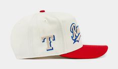 The Shoe Palace Exclusive Texas Rangers 950AF Snapback Men's Hat in vibrant white & red is a standout accessory for any fan. Featuring the iconic Texas Rangers logo embroidered on the front, this cap combines team pride with stylish design. Its adjustable snapback closure ensures a comfortable fit for all-day wear. Texas Rangers Logo, Shoe Palace, Mens Hat, Texas Rangers, Logo Embroidered, Stylish Design, Hats For Men, New Era, Palace