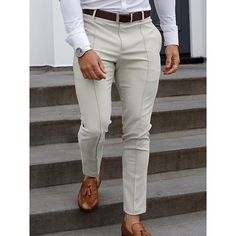 Season:Spring  Summer; Fabric:60% Cotton; Gender:Men's; Style:Fashion,Casual; Occasion:Outdoor,Going out,Daily; Details:Belt Not Included; Fit Type:Regular Fit; Function:Comfort,Soft,Breathable; Waistline:Mid Waist; Pattern:Plain; Design:Pocket; Pants Type:Chino Pants,Trousers,Chinos; Front page:FF; Listing Date:08/30/2023; Hips:; Length:; Waist: Business Casual Attire For Men, Going Out Fashion, Tuxedo Shirt Men, Mens Outdoor Jackets, Pants Pocket, Linen Shirt Men, Hoodies Mens, Tuxedo For Men, Chino Trousers