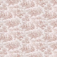 an old fashioned wallpaper with toilers and other animals on the side, in pink