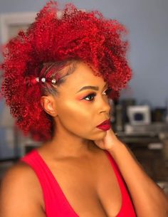 Red Afro, Hair Color Rose Gold, Side Hair, Bantu Knots, Healthy Hair Journey, Pretty Hair Color, Afro Hair, Natural Hair Braids