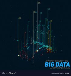 the big data visualization is shown in this graphic art work, which includes lines and dots