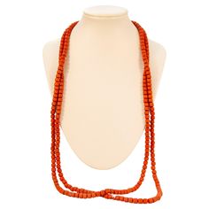 An antique one strand, very long, genuine red coral (Corallium Rubrum*) bead necklace with a brass barrel lock. The necklace was made at the beginning of the 20th century in the Netherlands. The coral beads are not dyed and the necklace was professionally tested for the authenticity. The necklace could be a great present idea for anybody who fancy timeless beauty of antique coral jewelry. It can be matched with classic as well as modern outfits. The necklace is very good antique condition with n Red Coral Necklace, Brass Antique, Coral Jewelry, Coral Necklace, Coral Beads, Modern Outfits, Red Coral, Bead Necklace, The Beginning