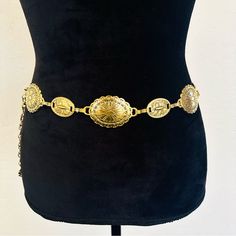 New Unbranded Length: 41.3 Inch , Width: 1.4 Inch Color: Gold Material: Aluminum Alloy Product Technique: Other Element: Geometric Chunky Gold Belt, Gold Belt Outfit, Dove Aesthetic, Gold Belt Dress, Gold Waist Chain, Gold Waist Belt, Gold Belt, Belt Vintage, Gold Belts