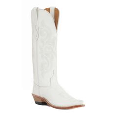 Old West Women's White Snip Toe Tall Cowboy Boots Bridal Cowboy Boots, Tall Cowboy Boots, Women's Cowboy Boots, White Cowboy Boots, The Old West, Leather Cowboy Boots, Cowboy Boots Women, Leather Cushion, Cowboy And Cowgirl