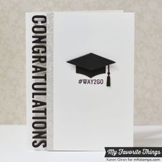 congratulations card with graduation cap and tassel on the front that says congratulations