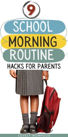 the cover of school morning routine hacks for parents