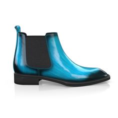 Men`s Luxury Chelsea Boots 11756 | Girotti Classic Blue Plain Toe Boots, Classic Blue Boots With Leather Sole, Formal Blue Leather Boots, Blue Closed Toe Formal Boots, Formal Blue Closed Toe Boots, Luxury Blue Boots With Round Toe, Blue Leather Chelsea Boots With Round Toe, Blue Boots With Leather Sole And Plain Toe, Classic Blue Boots With Round Toe