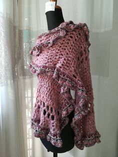 PATTERN Pink alpaca shawl, coral pink shrug, alpaca wrap Pink Bohemian Shawl For Winter, Bohemian Pink Shawl For Winter, Winter Bohemian Pink Shawl, Pink Shawl Poncho For Winter, Pink Crochet Lace Shawl In Bohemian Style, Bohemian Pink Shawl With Crochet Lace, Pink Bohemian Shawl With Crochet Lace, Pink Crochet Bohemian Scarves, Pink Crochet Bohemian Scarf