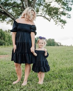 Turn heads with our Katherine mommy and me dresses in Black with dainty White Dots. Crafted to deliver elegance with a lively twist, whether you're stepping out for a stylish brunch or enjoying a leisurely stroll, this ensemble is sure to accentuate the beautiful bond between mom and daughter. Key Features: Timeless Polka Dot Design: A classic pattern with a modern touch, the black and white dots create an effortlessly stylish look that never goes out of fashion, making every outing a fashion st Katherine Dress, Dresses In Black, Mommy And Me Dresses, Mom And Daughter, Polka Dot Design, Dot Design, Romper Dress, Classic Pattern, Baby Halloween