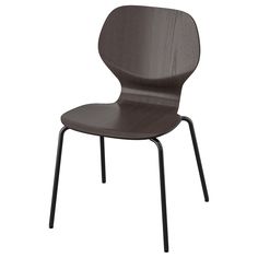 a brown chair with black legs on a white background