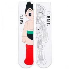 BAIT x Astro Boy Men Astro Boy Blueprint Socks (white) Gaming Tech, Astro Boy, Snoopy, Gaming, Socks, Fictional Characters, White