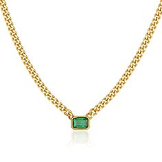 PRICES MAY VARY. Title: espere Baguette CZ Necklace | Emerald Cut Pendant Cuban Link Chain Choker 14'' with 2'' Extender. Product Type: Departments > Women > Jewelry > Necklaces > Chokers Baguette Necklace, Necklace Emerald, Chain Women, Necklace Extender, Cz Necklace, Cuban Link Chain, Cuban Chain, Cuban Link, Chain Choker