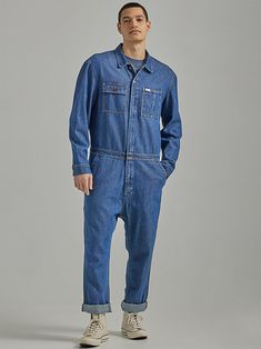 Men's Heritage Loose Union-Alls™ | Men's Union-Alls & Overalls | Lee® Relaxed Fit Cotton Overalls, Cotton Overalls With Side Pockets And Relaxed Fit, Cotton Utility Jumpsuit With Relaxed Fit, Medium Wash Relaxed Fit Overalls For Work, Relaxed Fit Medium Wash Overalls For Work, Relaxed Fit Cotton Utility Overalls, Cotton Medium Wash Jumpsuits And Rompers With Side Pockets, Cotton Medium Wash Jumpsuits With Side Pockets, Relaxed Fit Washed Overalls For Workwear