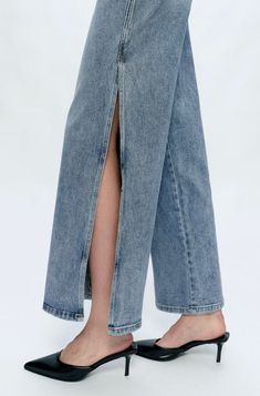 Take your style to new heights with our High Rise Wide Leg Denim Jeans. The dramatic slit adds a touch of boldness to your look, while the high rise waist elongates your legs for a flattering fit. Dare to stand out and make a statement in these jeans!. Elevate your denim game with our High Rise Wide Leg Jeans! These are not your ordinary jeans - with a flattering high rise and trendy wide leg style, they are sure to make a statement. Plus, the slit adds just the right amount of edginess. Upgrade Wide Leg Denim Jeans, Live Shop, High Rise Wide Leg Jeans, Stretch Denim Fabric, Timor Leste, Denim Accessories, Dress Jewelry, Wide Leg Denim, Baby & Toddler Clothing