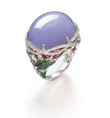 LAVENDER JADEITE, GEM-SET AND DIAMOND SUITE, BY ALESSIO BOSCHI Jade Accessories, Titanic Jewelry, Precious Stones Rings, Pink Diamonds, Purple Gems, Gem Ring