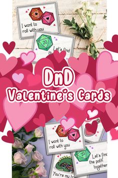 valentine's day card game with hearts and flowers on the table next to it