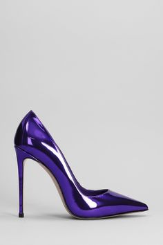 Eva 120 Pumps in Viola leather, pointed toe, 120 mm heel, leather sole, Made in Italy, 100% leather | Le Silla Women's Eva 120 Pumps in Viola Leather in Purple | FW23/24 Glamorous Leather Heels With Pointed Toe, Luxury Pointed Heels With 4-inch Heel, Party Heels With Deep Heel Cup And Pointed Shape, Leather Pointed Court Shoes For Party, Pointed Leather Court Shoes For Party, Pointed Leather Heels For Party, Sleek Heels With Leather Sole For Party, Sleek Party Heels With Leather Sole, Pointed Patent Leather Heels For Party