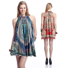 Make A Statement In This Beautiful And Stunning Versatile Mini Dress From Classique. Tie Neck, Loose Waist. Throw It Over A Swimsuit Or Dress It Up For An Evening Out. Sumptuous Satin Material. Jewel Tone Scarf-Print One Size Fits Most Easy-Care Polyester Summer Halter Neck Dress With Paisley Print, Casual Rayon Halter Neck Dress, Casual Halter Neck Rayon Dress, Bohemian Blue Mini Dress With Paisley Print, Beach Mini Dresses With Paisley Print, Sleeveless Paisley Print Mini Dress For Vacation, Sleeveless Summer Dress With Paisley Print, Summer Sleeveless Paisley Print Dress, Summer Sleeveless Dress With Paisley Print