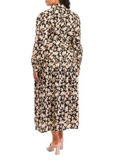 A chic floral print adds an extra dose of femininity to this midi-length dress from ENGLISH FACTORY. | ENGLISH FACTORY Women's Plus Size Printed Midi Dress, Black, 2X Floral Print Midi Dress For Daywear, Chic Midi Floral Dress With Ditsy Print, Chic Knee-length Ditsy Floral Midi Dress, Chic Knee-length Midi Dress With Ditsy Floral Print, Floral Print Knee-length Maxi Dress For Daywear, Mid-length Floral Print Dress For Daywear, Chic Floral Print Midi Dress For Daywear, Chic Mid-length Floral Print Maxi Dress, Mid-length Floral Dress For Daywear