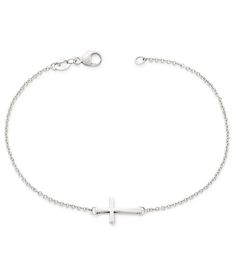 James Avery Petite Latin Cross Link Bracelet #Dillards Dainty Sterling Silver Cross Bracelet, Minimalist Sterling Silver Cross Bracelet, Sterling Silver Jewelry Bracelets, Jewelry Wishlist, Anchor Bracelet, Prom Ideas, Birthday Board, James Avery, Cross Bracelet