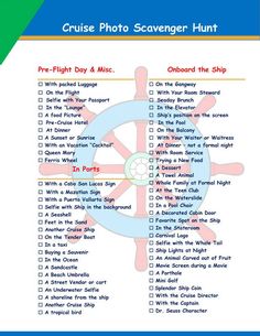 Here is a scavenger hunt that I created for my nephew for our upcoming cruise. Disney Cruise Scavenger Hunt, Cruise Scavenger Hunt, Cruise Theme Parties, Carnival Cruise Tips, Cruise Photo, Camp Themes, Cruise Activities, Surprise Vacation, Cruise Ideas