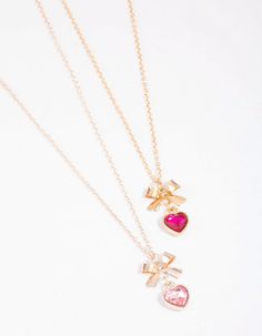 Mixed Metal Heart & Bow Necklace Pack - Lovisa Necklace Pack, Collage Items, Lovisa Jewellery, Timeless Jewellery, Bow Necklace, Dream Gift, Jewellery Sets, Metal Heart, Pretty Stuff