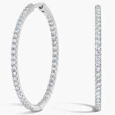 Medium Perfect Hoop Diamond Ears - 14K White Gold. Our experts precision-crafted these hoops with streamlined natural diamonds all the way around and an integrated latch-back closure for sleekness and security (3/4 total carat weight). Medium: 30mm tall, 2mm wide.

With unmatched craftsmanship and attention to detail, every aspect of each piece in The Perfect Collection is expertly designed for a look that lasts a lifetime. Platinum Hoop Jewelry With Pave Setting, Classic Hoop Earrings With Single Cut Diamonds, Platinum Hoop Jewelry With Single Cut Diamonds, Classic Diamond Hoop Earrings With Single Cut Diamonds, Classic Round Cut Hoop Earrings With Single Cut Diamonds, Classic Diamond Hoop Earrings With Prong Setting, Classic Platinum Hoop Diamond Earrings, Classic Platinum Round Hoop Earrings, Classic Diamond Hoop Earrings Channel Set