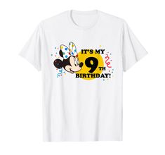 PRICES MAY VARY. Official Disney Merchandise Disney Minnie Mouse Tee Shirt for Men, Women, Boys, and Girls Lightweight, Classic fit, Double-needle sleeve and bottom hem Mickey Mouse Birthday, Minnie Mouse Birthday, 9th Birthday, Disney Merchandise, 8th Birthday, Its My Birthday, Disney Mickey Mouse, Disney Mickey, 2nd Birthday