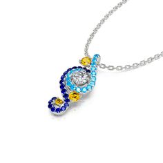 In a stunning display of style and craftsmanship, this necklace is brought to you. A combination of light blue, midnight blue, yellow gold and white stones, the necklace is a premium miniature version of Van Gogh's timeless Starry Night painting. This piece of work reminds us to trust our dreams and not believe the critics of the world. "There is always hope, even in the darkest of times." So trust your dream and let this alluring jewelry make a statement.Carat Weight: 1.457 ctStone Size: 3.5,1. Luxury Blue Multi-stone Necklaces, Blue Multi-stone Necklaces For Anniversary, Luxury Blue Multi-stone Necklace, Elegant Multi-stone Blue Necklaces, Elegant Blue Multi-stone Necklaces, Elegant Multi-stone Blue Necklace, Elegant Blue Multi-stone Necklace, Dazzling Blue Multi-stone Jewelry, Blue Necklaces With Sparkling Stones For Anniversary