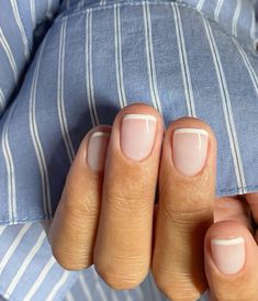 French Nail On Short Nails, Natural Nails With French Tip, French Nails Gel Short, French Nails On Natural Nail, Gel Nails Natural Nail Short, Short Nail French Designs, Short Nail French Manicure, French Tip Nails Natural Nail, Short Gel French Tip Nails