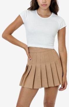 Fitted Solid Mini Skirt For Fall, High Waist Pleated Skirt For Fall, High-waist Stretch Pleated Skirt For Fall, High Waist Stretch Pleated Skirt For Fall, Trendy Fitted Skort For Fall, High Waist Stretch Skort For Fall, Casual Fitted Tennis Skirt With Wide Waistband, Stretch High-waisted Skort For Fall, Stretch High Waist Skort For Fall