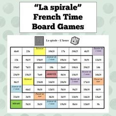 the french numbers board game is shown