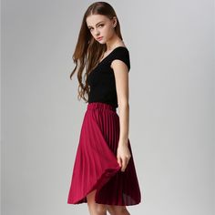 Item Type: SkirtMaterial: ChiffonCut: Knife-PleatedWaist Type: HighLength: Knee-LengthSize: One SizeFeatures: Skirt, Women’s Skirt, Pleated Skirt, Vintage Skirt, High-Waisted Skirt, Chiffon SkirtPackage Includes:1 x PcSize Info:Size (cm)One SizeWaist62 - 85Length60 Trendy Flared Skirt With Pleated Waist, Trendy Knee-length Pleated Skirt, Chic Pleated Chiffon Skirt, Knee-length Pleated Skirt, Knee-length Chiffon Skirt, Casual Party Chiffon Skirt, Casual Chiffon Party Skirt, Casual Pleated Chiffon Skirt, Summer Knee-length Chiffon Skirt