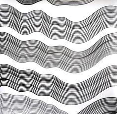 an abstract black and white pattern with wavy lines on the surface, as well as waves