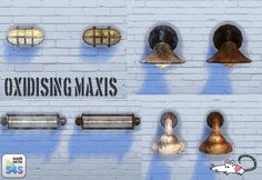 there are many different types of bells on the wall and below them is an advertisement for oxidising maxs