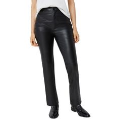 There are so many ways to rock these versatile faux leather trousers— dress them up with a chiffon blouse or down with your favorite sweatshirt. Sleek curve-loving silhouette with straight cropped legs and a comfortable waistband. Faux Leather Trousers, Leather Trousers, Chiffon Blouse, Dress Trousers, Bottom Clothes, Bottoms Pants, Fitness Fashion, Faux Leather, Chiffon