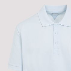 Bottega Veneta Bubble Blue Cotton Polo. Pure Bubble blue cotton polo, classic polo collar, short sleeves with ribbed trims, straight hem.Gender: MenMaterial: 100%COTTONColor: BLUEMade in: ITProduct ID: 773650.V01G0_4033*Import tax/duty will be calculated at checkout (If applicable) Fitted Short Sleeve Polo Shirt With Ribbed Collar, Formal Polo Shirt With Placket, Blue Casual Polo Shirt With Ribbed Collar, Casual Blue Polo Shirt With Ribbed Collar, Classic Polo Shirt For Formal Occasions, Classic Formal Polo Shirt With Fold Down Collar, Blue Short Sleeve Polo Shirt For Work, Blue Short Sleeve Polo Shirt For Workwear, Classic Fitted Polo Shirt For Formal Occasions