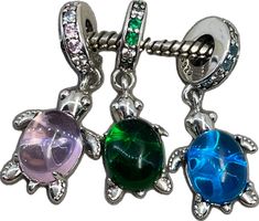 Emerald Blue, Turtle Charm, Pink Topaz, Colour Star, Emerald Stone, Green Emerald, Pandora Bracelet, Green Stone, Sea Turtle