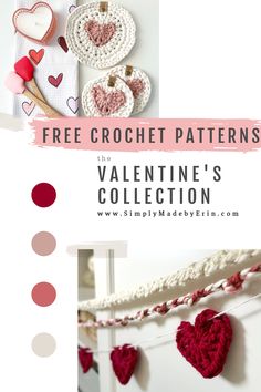 A Pinterest Cover Page advertising 5 Free Crochet Patterns for Valentine's Day. Crochet Heart Patterns, Easy Crochet Heart, Crafts Crochet, Mary Maxim, Valentine's Day Gift Ideas, Diy Valentine's Day, Creative Careers