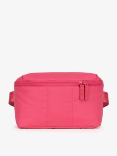 CALPAK Luka Belt Bag with soft puffy exterior in pink dragonfruit; BB1901-DRAGONFRUIT 17 Inch Laptop Backpack, Travel Belt, Hanging Toiletry Bag, Organized Storage, Laptop Tote, Luggage Cover, Insulated Lunch Bags, Carry On Luggage, Everyday Bag