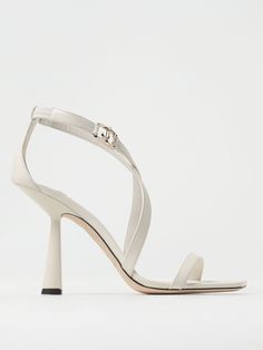 Heeled Sandals JIMMY CHOO Woman color Yellow Cream Cream Heels, Jimmy Choo Heels, Yellow Cream, Italian Fashion Designers, Jimmy Choo Shoes, Heeled Sandals, Italian Fashion, Woman Colour, Yellow Color