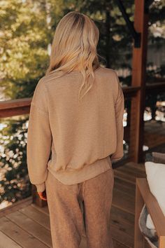 - From cozy mornings at home to casual strolls in town, this little number is your cool weather bestie! Sip your latte in style with this must-have cutie! - Lightweight material with vintage wash accents and a fleece interior - A ribbed crew cut neckline - Long sleeves with ribbed cuffs - A relaxed silhouette that ends in a ribbed waistband Cozy Mornings, Crew Cut, Crew Cuts, Leather Weaving, Plaid Jacket, Trending Now, Mocha, At Home, Street Style