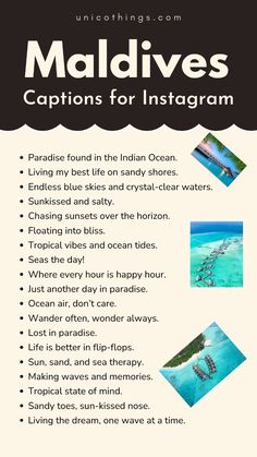 Maldives Instagram, Instagram Post Captions, Names For Boyfriend, Selfie Captions, Stunning Sunset, Witty One Liners, Another Day In Paradise, Ocean Air