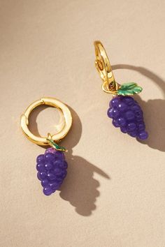 Fruit Charm Huggie Earrings | Anthropologie Velvet Shift Dress, Midi Skirt Pattern, Purple Fits, Sparkle Necklace, Faux Leather Mini Skirt, Suede Mini Skirt, Monogram Necklace, New Today, Huggie Earrings